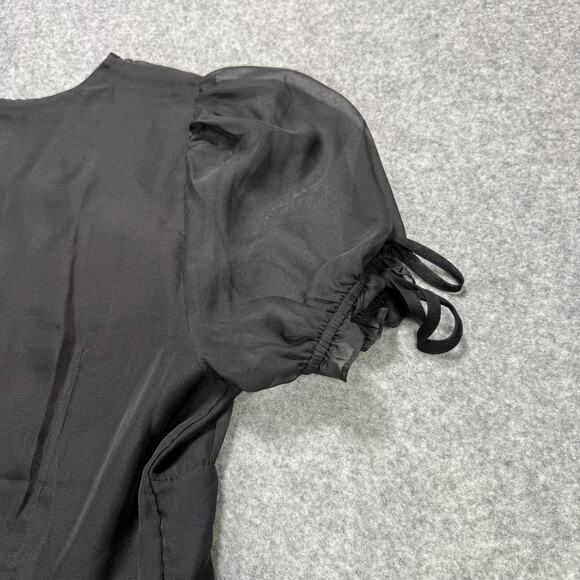 Women's All In Favor Black Sheer Short Sleeve Dress Size L NEW - Picture 11 of 11